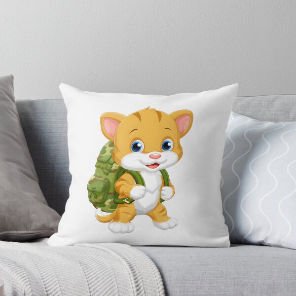 Artikelvorschau, Entdeckerkatze mit Rucksackillustration entworfen und verkauft von IssaraStudio.
