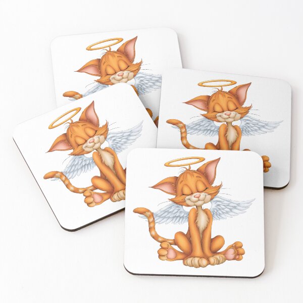 Item preview, Angel Cat with Wings Illustration designed and sold by IssaraStudio.