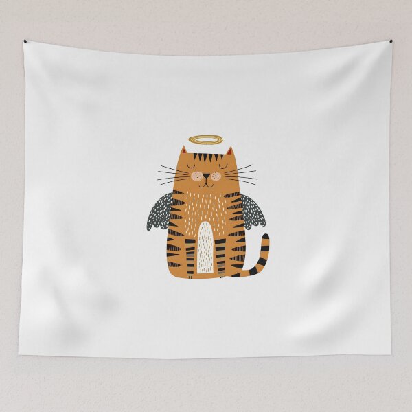 Item preview, Peaceful Angel Cat Art designed and sold by IssaraStudio.