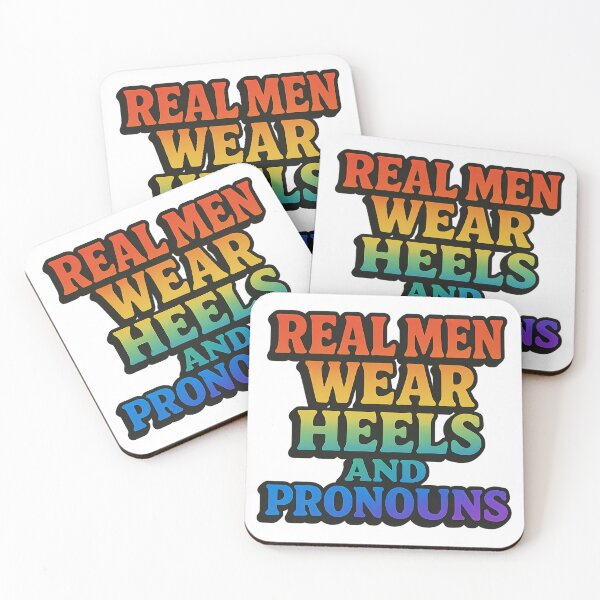 Item preview, Real Men Wear Heels And Pronouns – Rainbow Typography designed and sold by Haus Of Sin.