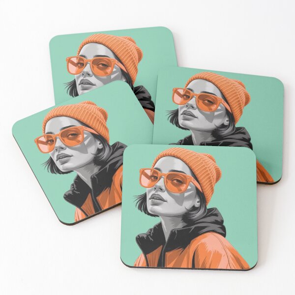 Item preview, Orange Glow - A Portrait of a Stylish Woman designed and sold by Vicky021.