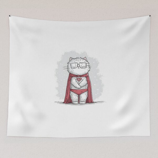Item preview, Cute Cat Superhero Illustration designed and sold by IssaraStudio.
