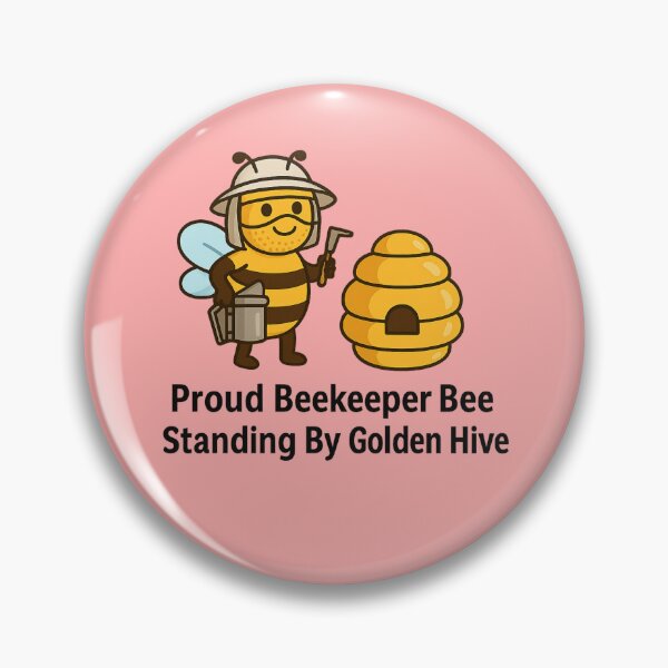 Item preview, Proud Beekeeper Bee Standing By Golden Hive designed and sold by ‏Designly Yours‏.