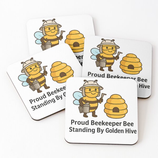 Item preview, Proud Beekeeper Bee Standing By Golden Hive designed and sold by ‏Designly Yours‏.