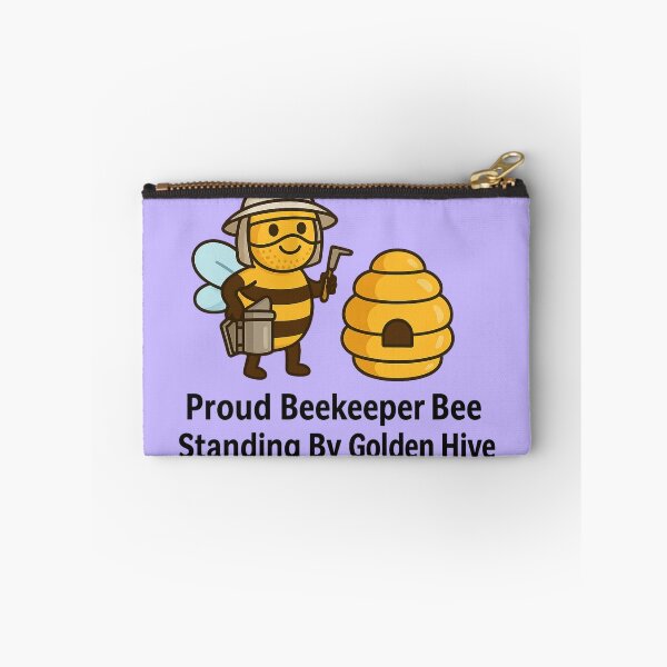 Item preview, Proud Beekeeper Bee Standing By Golden Hive designed and sold by ‏Designly Yours‏.