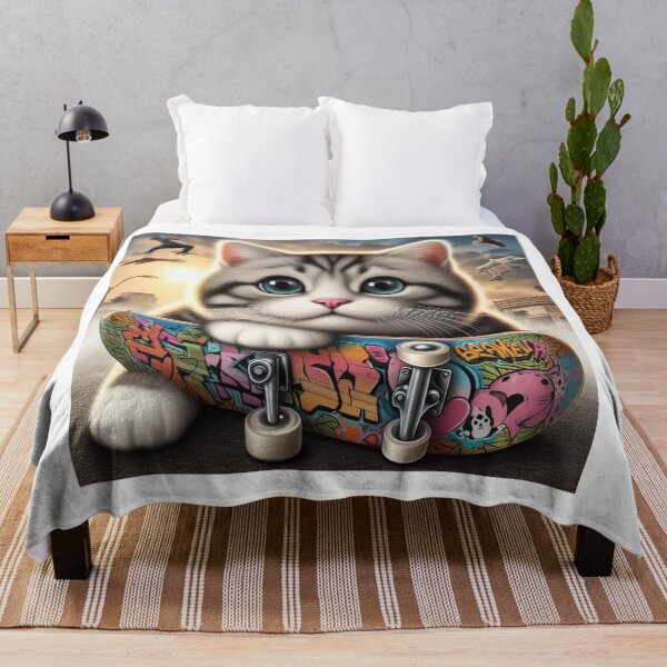Item preview, Graffiti Skater Cat – Cute Kitty with Urban Street Art Style designed and sold by ashokreddy343.