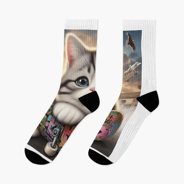 Item preview, Graffiti Skater Cat – Cute Kitty with Urban Street Art Style designed and sold by ashokreddy343.