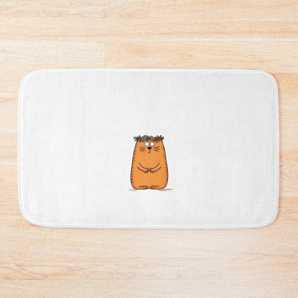 Item preview, Cat with Flower Crown Illustration designed and sold by IssaraStudio.