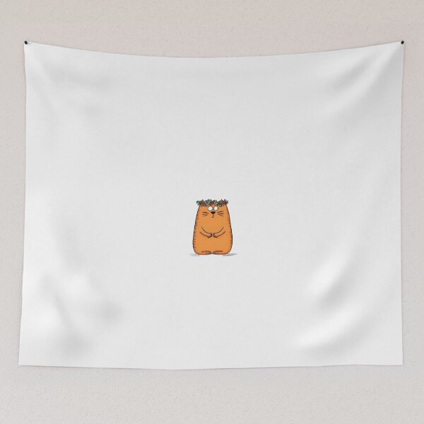Item preview, Cat with Flower Crown Illustration designed and sold by IssaraStudio.