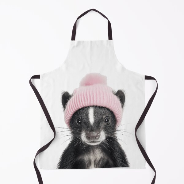 Item preview, Cozy Skunk Wearing Pink Winter Hat Trendy Animal Fashion Artwork designed and sold by LazyOwlStore.