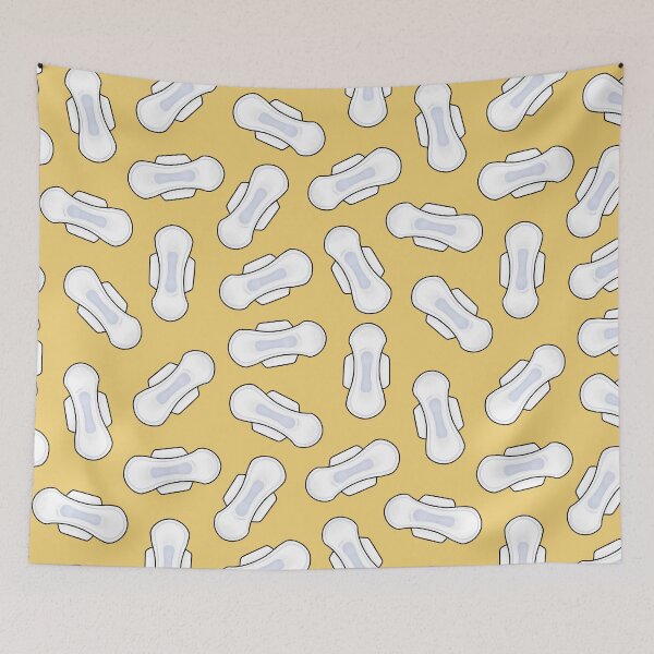 Item preview, Period pads, Sanitary napkins, PMS - yellow designed and sold by Joan and Rose.