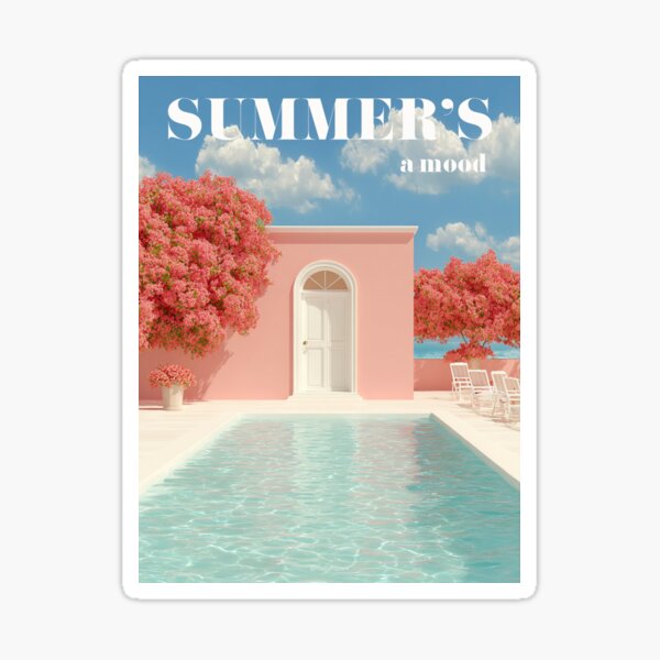 Vista previa del artículo con la obra «Piscina de verano. 03 – El verano es un estado de ánimo», diseñado y vendido por mallardpark.