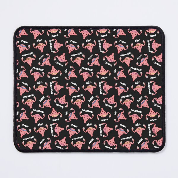 Item preview, Uterus PUSH, pregnancy and baby birth, scrubs black designed and sold by Joan and Rose.