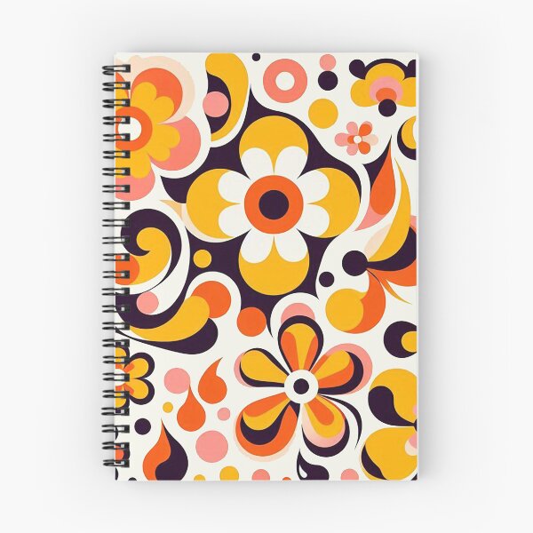 Item preview, 60's Retro Liquid Flowers in Orange, Yellow, Brown and Pink designed and sold by ArtFactoryAI.