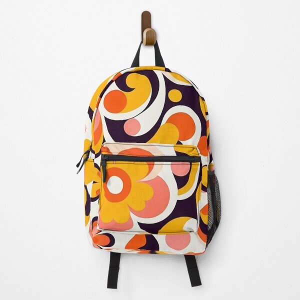 Item preview, 60's Retro Liquid Flowers in Orange, Yellow, Brown and Pink designed and sold by ArtFactoryAI.