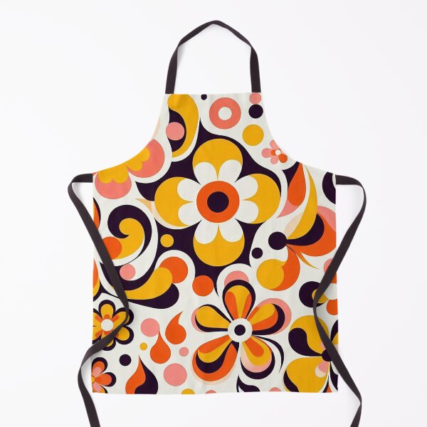 Item preview, 60's Retro Liquid Flowers in Orange, Yellow, Brown and Pink designed and sold by ArtFactoryAI.