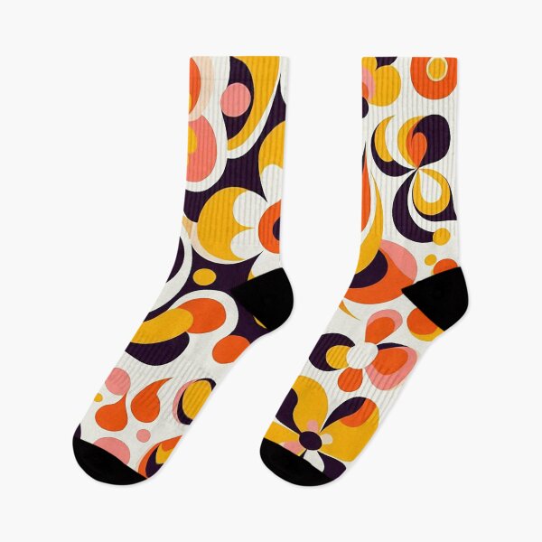 Item preview, 60's Retro Liquid Flowers in Orange, Yellow, Brown and Pink designed and sold by ArtFactoryAI.