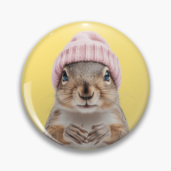 Item preview, Cozy Squirrel Wearing Pink Winter Hat Trendy Animal Fashion Artwork designed and sold by LazyOwlStore.
