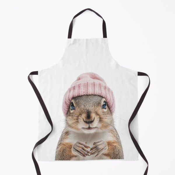 Item preview, Cozy Squirrel Wearing Pink Winter Hat Trendy Animal Fashion Artwork designed and sold by LazyOwlStore.
