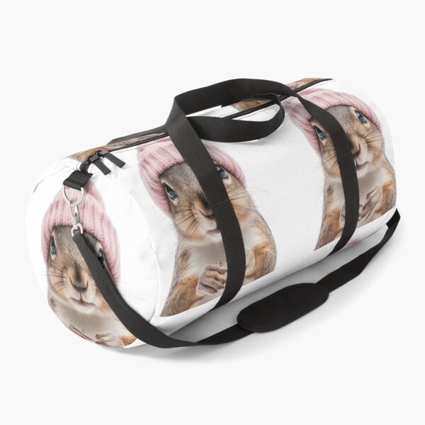 Item preview, Cozy Squirrel Wearing Pink Winter Hat Trendy Animal Fashion Artwork designed and sold by LazyOwlStore.