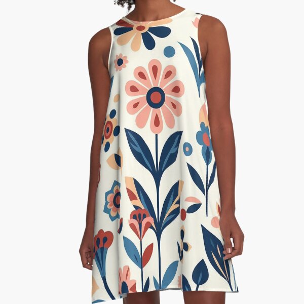 Item preview, 60's Retro Flowers Pattern designed and sold by ArtFactoryAI.