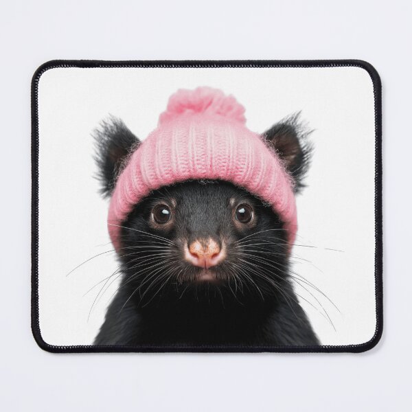 Item preview, Cozy Tasmanian Devil Wearing Pink Winter Hat Trendy Animal Fashion Artwork designed and sold by LazyOwlStore.