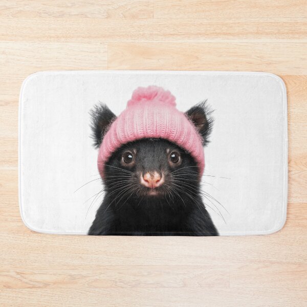 Item preview, Cozy Tasmanian Devil Wearing Pink Winter Hat Trendy Animal Fashion Artwork designed and sold by LazyOwlStore.