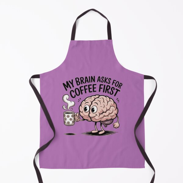 Item preview, Brain Needs Coffee First – Funny Cartoon Design for Caffeine Lovers designed and sold by VEYA STORE.