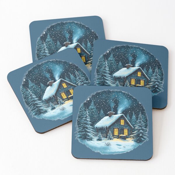 Item preview, Snowy Cabin – Winter Wonderland designed and sold by Myra365Art.