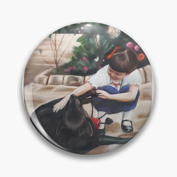 Item preview, A soft pastel drawing of Tin Tin my Labrador and Me designed and sold by JessicaKeegan.