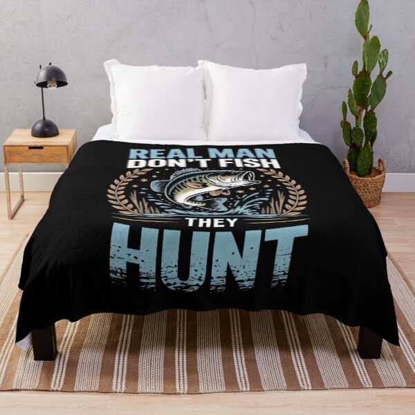 Item preview, Real Men Hunt — Fierce Largemouth Bass Fishing Vector Emblem designed and sold by ARTReMi.