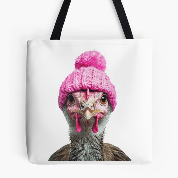 Artikelvorschau, Gemütlicher Truthahnvogel mit rosa Wintermütze, trendiges Tiermode-Kunstwerk entworfen und verkauft von LazyOwlStore.
