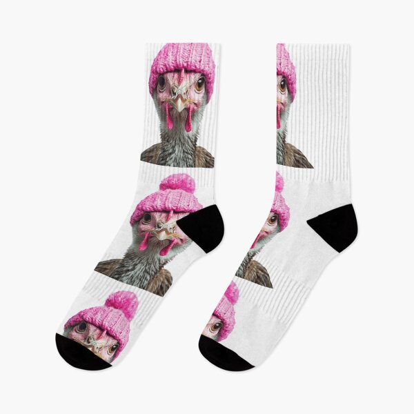 Item preview, Cozy Turkey bird Wearing Pink Winter Hat Trendy Animal Fashion Artwork designed and sold by LazyOwlStore.
