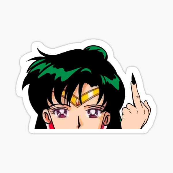 Aperçu de l'œuvre Sailor Pluto Middle Fingie Peeker Version 3 créée et vendue par QuestionableQueefs .
