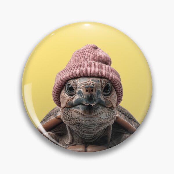 Item preview, Cozy Turtle Wearing Pink Winter Hat Trendy Animal Fashion Artwork designed and sold by LazyOwlStore.