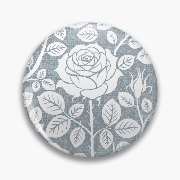 Item preview, Vintage roses in white on silver blue designed and sold by colorofmagic.