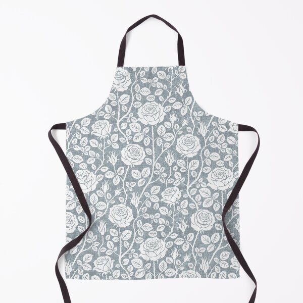 Item preview, Vintage roses in white on silver blue designed and sold by colorofmagic.