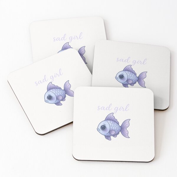 Item preview, Sad Pisces Fish | Watercolor Mystical Zodiac Art | Blue & Purple Celestial Illustration designed and sold by ClementineVera.