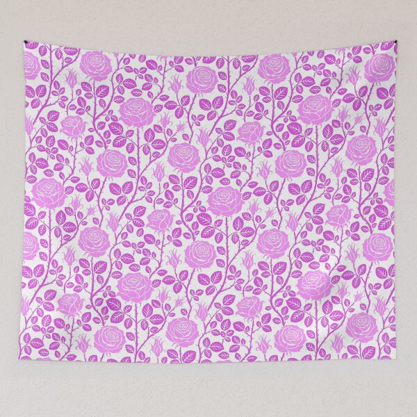 Item preview, Vintage roses in pink on white designed and sold by colorofmagic.