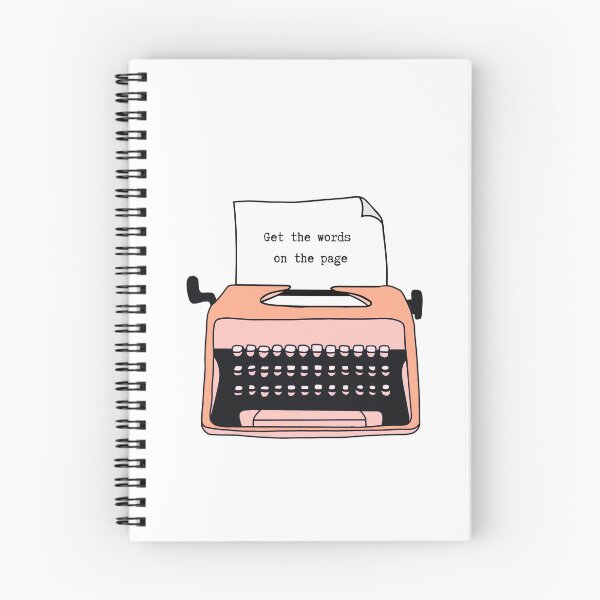 Item preview, Get the words on the page - peach typewriter designed and sold by CreativeStrand.