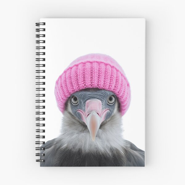 Item preview, Cozy Vulture bird Wearing Pink Winter Hat Trendy Animal Fashion Artwork designed and sold by LazyOwlStore.