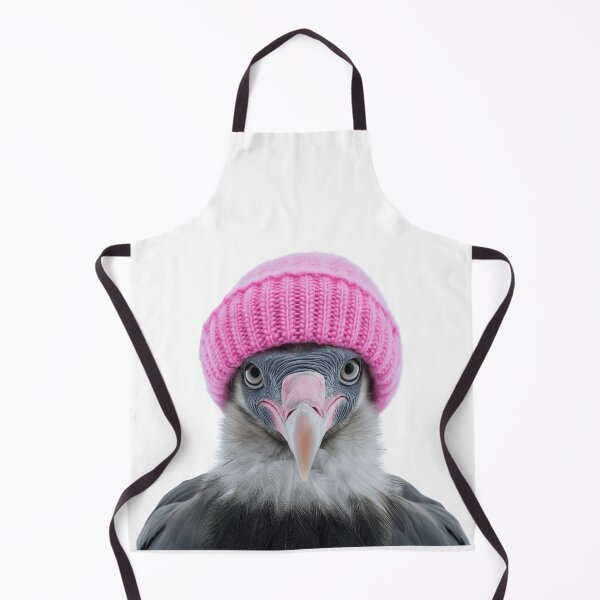 Item preview, Cozy Vulture bird Wearing Pink Winter Hat Trendy Animal Fashion Artwork designed and sold by LazyOwlStore.