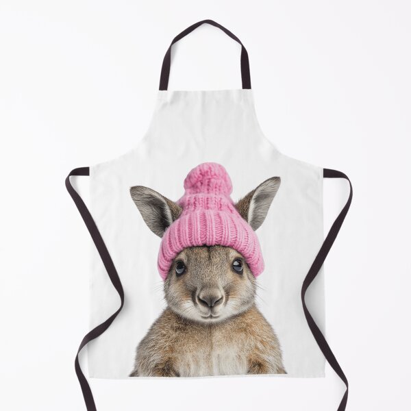 Item preview, Cozy Wallaby Wearing Pink Winter Hat Trendy Animal Fashion Artwork designed and sold by LazyOwlStore.