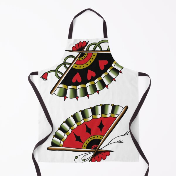 Item preview, American traditional tattoo flash folding fan designed and sold by jltucker42.