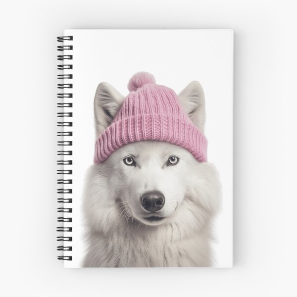 Item preview, Cozy Arctic Wolf Wearing Pink Winter Hat Trendy Animal Fashion Artwork designed and sold by LazyOwlStore.