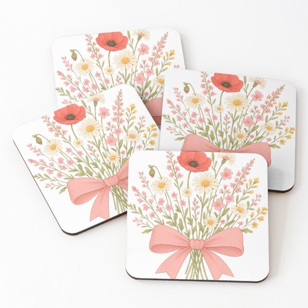 Item preview, Bouquet of wild flowers png｜Wild Flower Coquette Bow｜Cute pink bow png｜Cute flower bow shirt｜Cottagecore png｜Flower bow sublimation｜Flowers designed and sold by PixelBlooming.