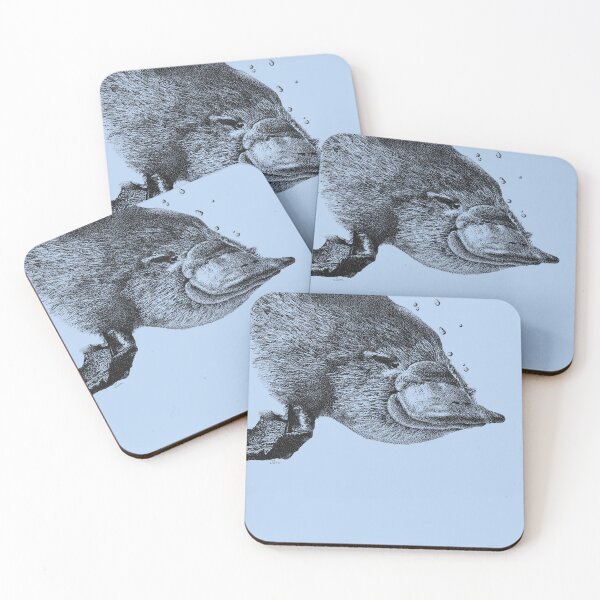 Item preview, Pointillism Platypus – Hand Drawn Australian Wildlife Ink Art designed and sold by Sam Morton - Heart Art.