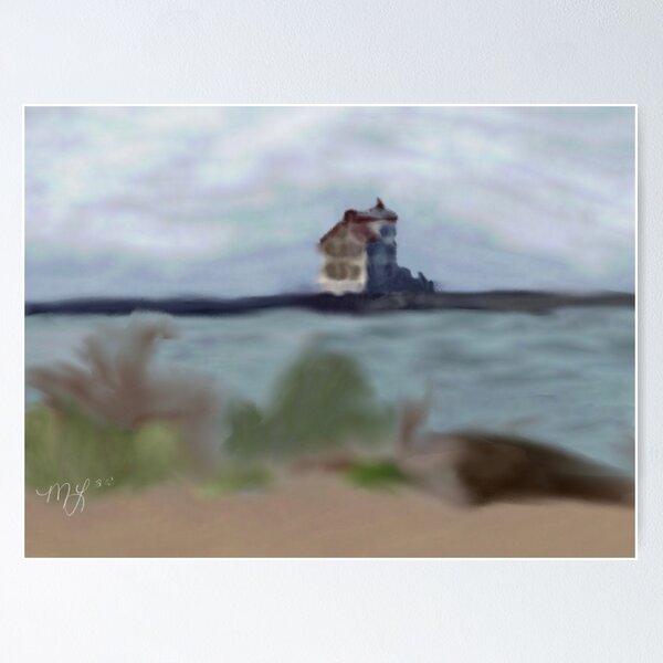 Item preview, Serene Beach Scene Watercolor Painting designed and sold by Moss & Moonlight.