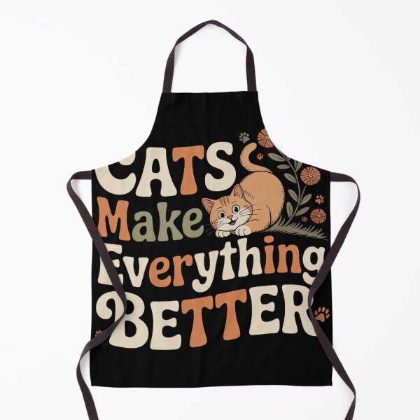 Item preview, Cats Make Everything Better — Retro Floral Cat Design designed and sold by ARTReMi.