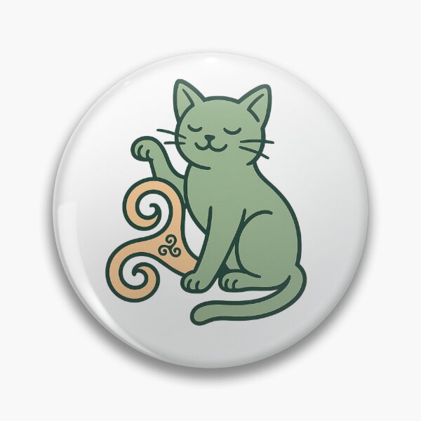 Item preview, cat next to the triskelion (unmarked) designed and sold by Triskelzen.